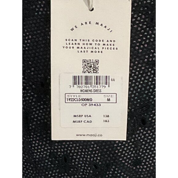 Maaji Madison Long Mesh Dress in Black Medium New Womens Maxi Gown - Picture 9 of 11